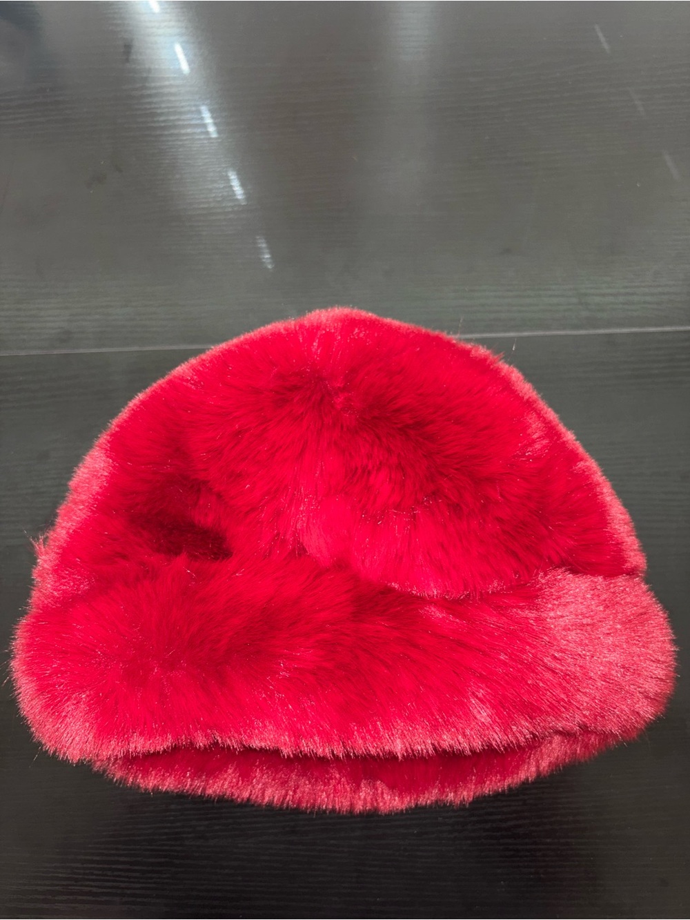Red Faux Fur Winter Hat